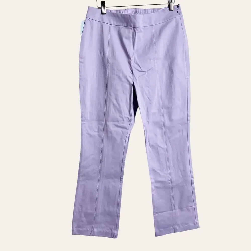 Hill House Lavender Purple Claire Mid Rise Straight Leg Pants Size L - Picture 4 of 11